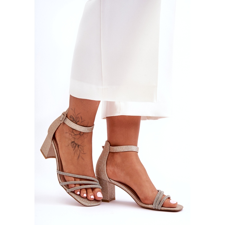 Sandales à Talons Brillants Golden Enenor d'or 5