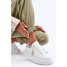 PS1 Chaussures De Sport Pour Femmes Sur Une Plateforme Massive Blanche Et Argent Mariell 2