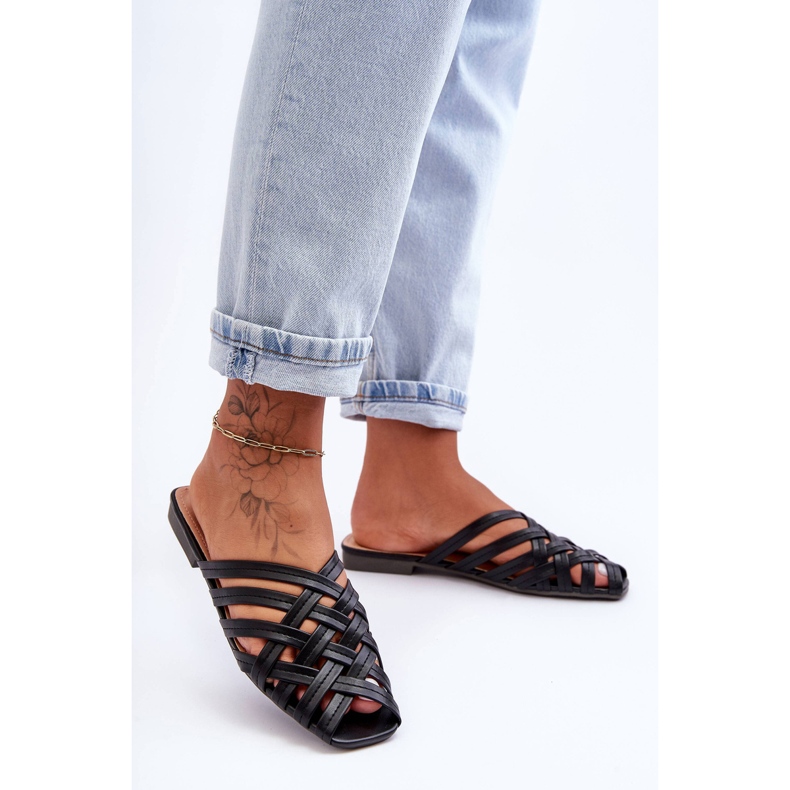 PS1 Sandales pour femmes à rayures noires Doralia 1