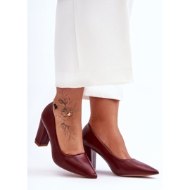 Escarpins classiques à talons bordeaux Odessa rouge 2
