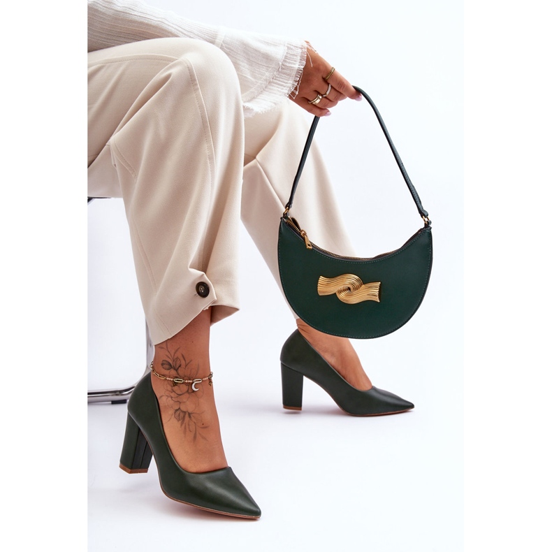 Escarpins Classiques à Talons Hauts Vert Foncé Odessa 2