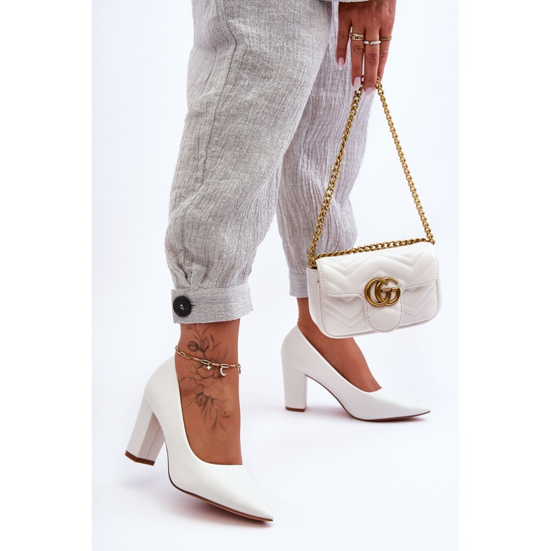 Escarpins classiques à talons hauts blancs Odessa blanche 1