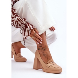 Escarpins en cuir à talons hauts nude Alisa beige 1