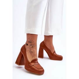 Escarpins camel Alisa à talons hauts brun 6