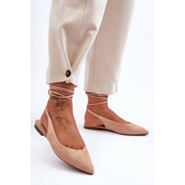 PG1 Ballerines à lacets en daim pour femme Nude Lilly Ann beige 1