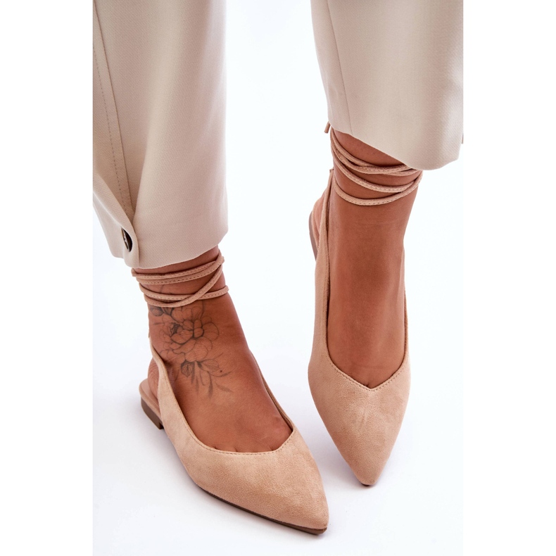 PG1 Ballerines à lacets en daim pour femme Nude Lilly Ann beige 2