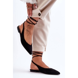 PG1 Ballerines à lacets en daim pour femmes Noir Lilly Ann le noir 5