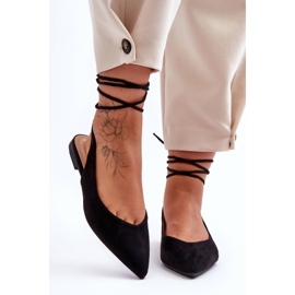 PG1 Ballerines à lacets en daim pour femmes Noir Lilly Ann 2