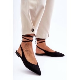 PG1 Ballerines à lacets en daim pour femmes Noir Lilly Ann le noir 3