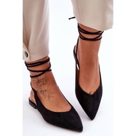 PG1 Ballerines à lacets en daim pour femmes Noir Lilly Ann le noir 4
