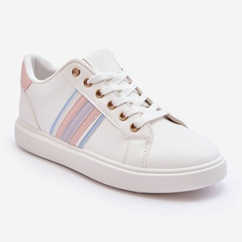 PG1 Chaussures Sport Femme Cuir Blanc et Rose Rilee 2