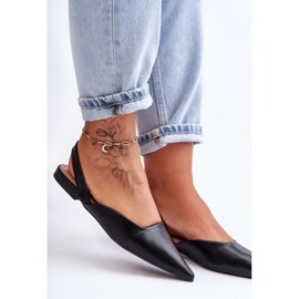 PS1 Ballerines à enfiler en cuir pour femme Noir Germes le noir 1
