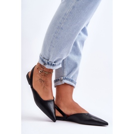 PS1 Ballerines à enfiler en cuir pour femme Noir Germes 2