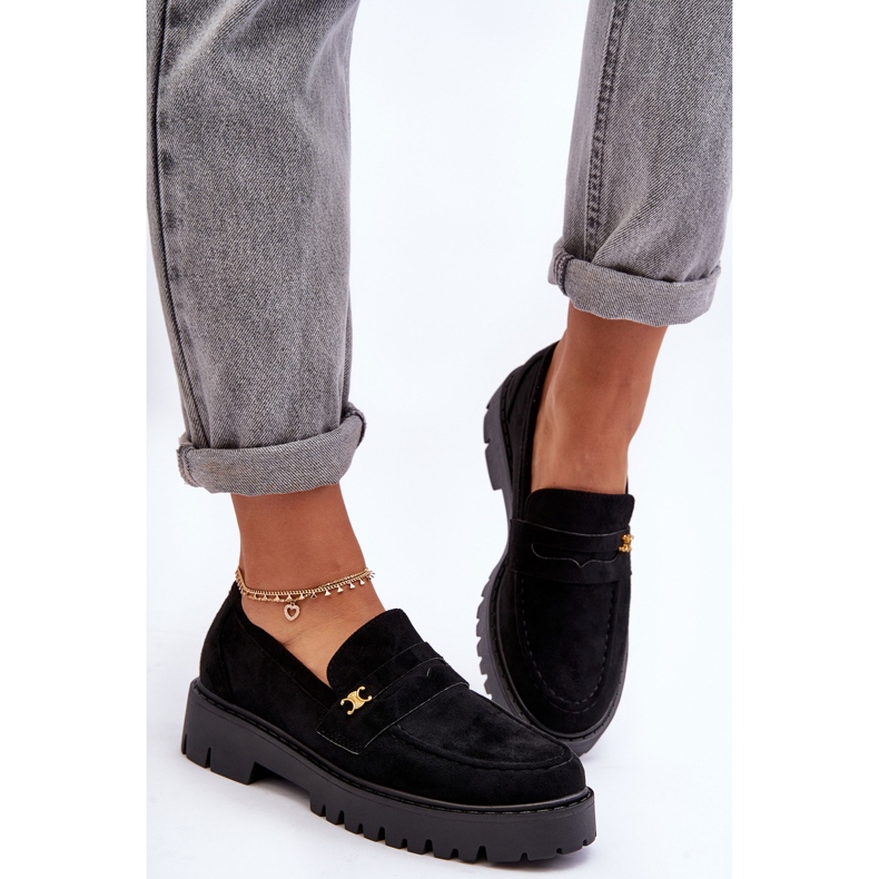 PS1 Mocassins En Daim Avec Décoration Esperta Noire le noir 2