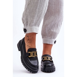 PG1 Mocassins Plate-Forme Pour Femme Avec Décoration Noir Ameg 1