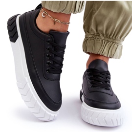 PG1 Baskets à plateforme classiques noires et blanches Nannzie le noir 9