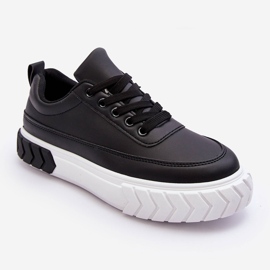 PG1 Baskets à plateforme classiques noires et blanches Nannzie 1