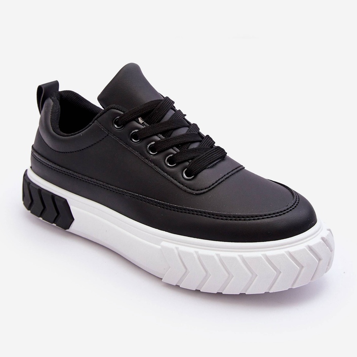 PG1 Baskets à plateforme classiques noires et blanches Nannzie le noir 1