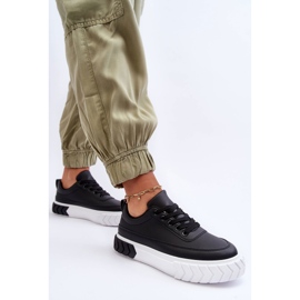 PG1 Baskets à plateforme classiques noires et blanches Nannzie le noir 5