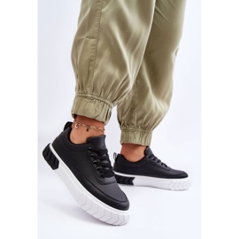 PG1 Baskets à plateforme classiques noires et blanches Nannzie le noir 4