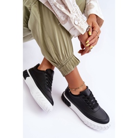 PG1 Baskets à plateforme classiques noires et blanches Nannzie le noir 8