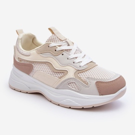 PG1 Chaussures de sport pour femme Baskets à plateforme Beige Lomare 1