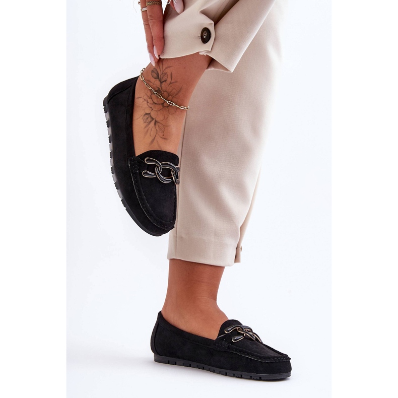 PG1 Mocassins plats en daim pour femme Noir Appia le noir 1