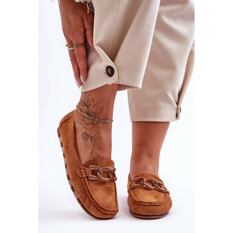 PG1 Mocassins plats en daim pour femme Marron Appia brun 1