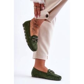 PG1 Mocassins plats en daim pour femme Vert Appia 3