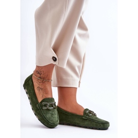PG1 Mocassins plats en daim pour femme Vert Appia 5