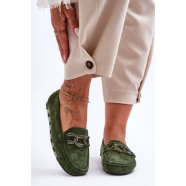 PG1 Mocassins plats en daim pour femme Vert Appia 6