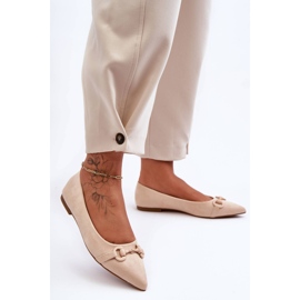 PG1 Ballerines En Daim Avec Décoration Noldaia Beige 1