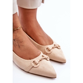 PG1 Ballerines En Daim Avec Décoration Noldaia Beige 4