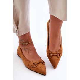 PG1 Ballerines En Daim Avec Décoration Noldaia Marron brun 6