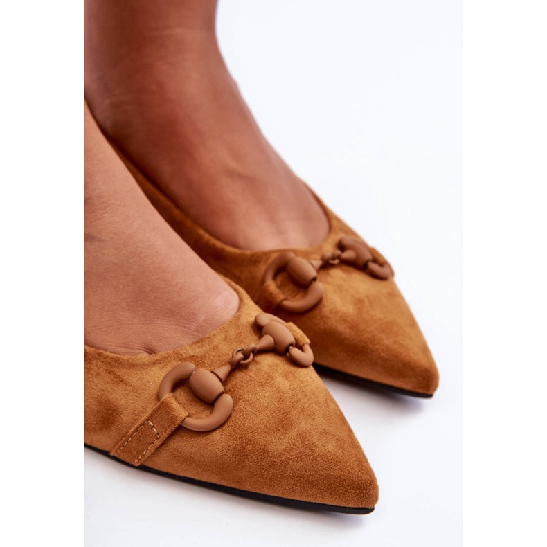 PG1 Ballerines En Daim Avec Décoration Noldaia Marron brun 2
