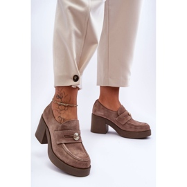 Lemar Chaussures à Talon en Daim pour Femme Beige Dunadia 2