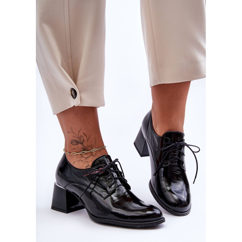 Laura Messi Escarpins Femme Cuir Laqué Noir Keria 1
