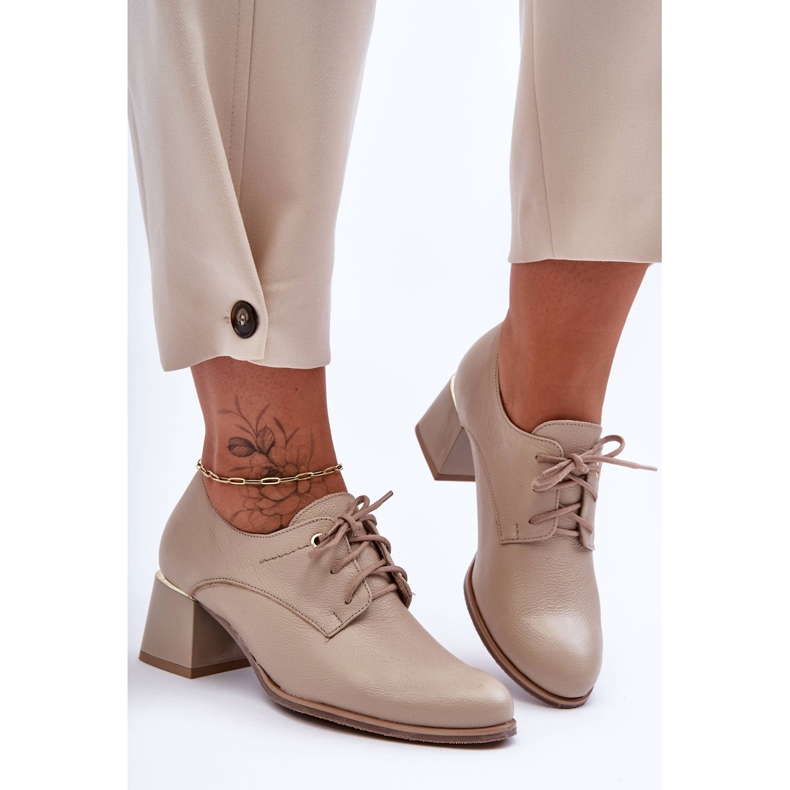Laura Messi Escarpins Femme Cuir Beige Keria 2