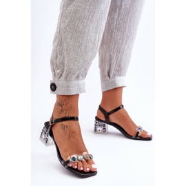 Sandales à Talons Hauts Femme avec Cristaux Noir S.Barski MR1037-01 le noir 1