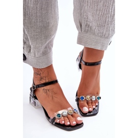 Sandales à Talons Hauts Femme avec Cristaux Noir S.Barski MR1037-01 le noir 2