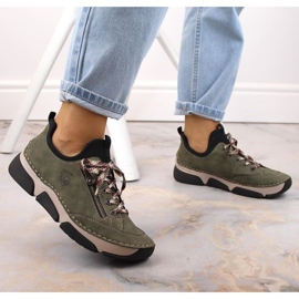 Chaussures Rieker confortables W RKR610 vert 3