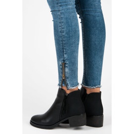 Vices New Collection Bottines Chelsea à franges le noir 5
