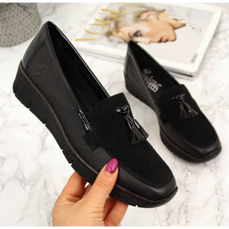 Rieker W RKR395 chaussures compensées noires le noir 1