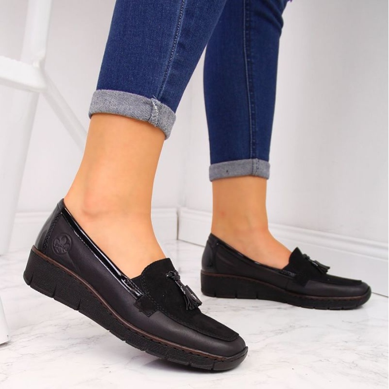 Rieker W RKR395 chaussures compensées noires le noir 2