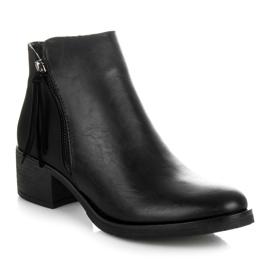 Vices New Collection Bottines Chelsea à franges le noir 1