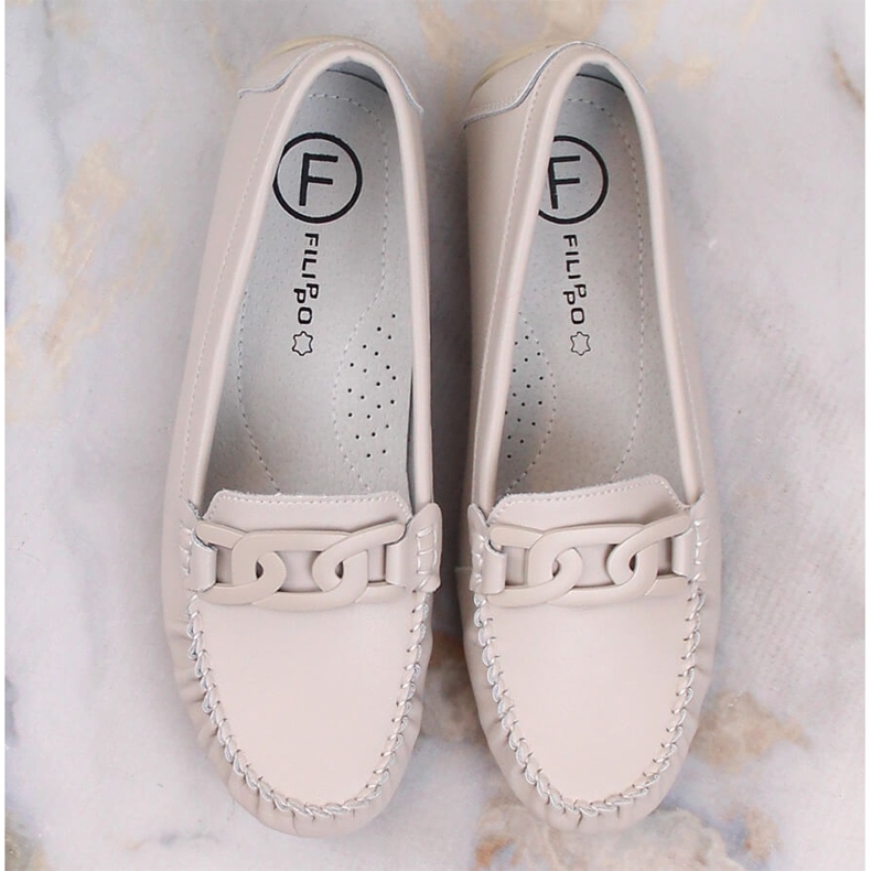 Mocassins en Cuir pour Femme Filippo DP4547 Beige 5