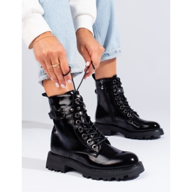 Pochettes femme Shelovet lacées laquées le noir 1 Pochettes femme Shelovet lacées laquées le noir 1