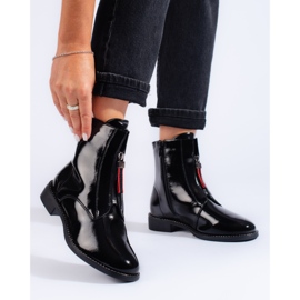 Bottines à talons plats noires classiques shelovet le noir 1