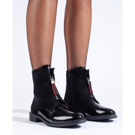 Bottines noires classiques à talons plats le noir 2