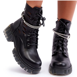 Bottes de travail Rocky noires à la mode avec une sangle décorative le noir 10